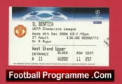 Manchester United v Benfica 2006 – Football Ticket