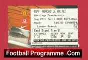 Manchester United v Newcastle United 2005 – Football Ticket