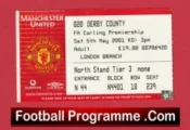 Manchester United v Derby County 2001 – Football Ticket