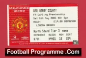 Manchester United v Derby County 2001 – Football Ticket