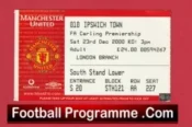 Manchester United v Ipswich Town 2000 – Football Ticket