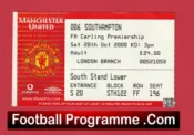 Manchester United v Southampton 2000 – Match Ticket