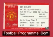Manchester United v Chelsea 2000 – Match Ticket