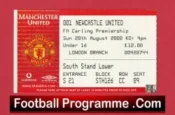 Manchester United v Newcastle United 2000 – Match Ticket
