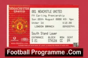 Manchester United v Newcastle United 2000 – Match Ticket