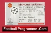 Manchester United v Bordeaux 2000 Man Utd Football Ticket