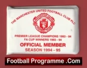 Manchester United Man Utd Season Ticket Book LMTB 1994 1995