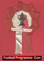 Manchester United Old Football Rosette 1960s Man Utd