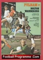 Fulham v Bolton Wanderers 1976 – George Best + Bobby Moore