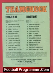 Fulham v Bolton Wanderers 1976 – George Best + Bobby Moore