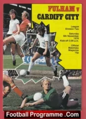 Fulham v Cardiff City 1976 + Best + Marsh + Moore