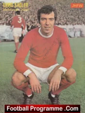 Manchester United David Sadler Autograph Signed Man Utd 1960s