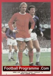 Huddersfield Town Denis Law Autograph Signed Picture Man Utd