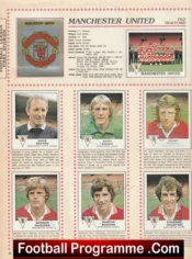 Manchester United Multi Signed Football Stickers Pages 1980s