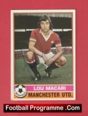 Manchester United Lou Macari Autographed Signed Football Card Man Utd