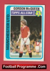 Manchester United Gordon McQueen Autographed Signed Football Card