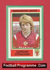 Manchester United Gordon Strachan Autograph Signed Football Sticker Man Utd