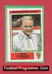 Manchester United Ron Atkinson Autograph Signed Football Sticker Man Utd