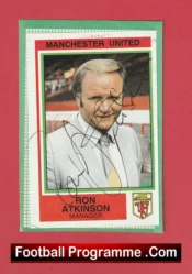Manchester United Ron Atkinson Autograph Signed Football Sticker Man Utd