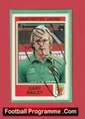 Manchester United Gary Bailey Autograph Signed Football Sticker Man Utd