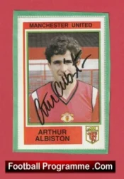 Manchester United Arthur Albiston Autograph Signed Football Sticker Man Utd