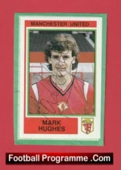 Manchester United Mark Hughes Autograph Signed Football Sticker Man Utd