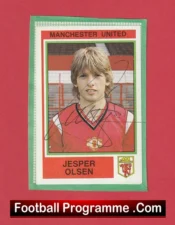 Manchester United Jesper Olsen Autograph Signed Football Sticker Man Utd