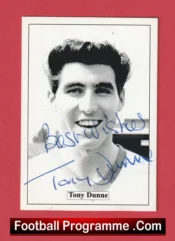 Manchester United Tony Dunne Autographed Signed Football Card Man Utd