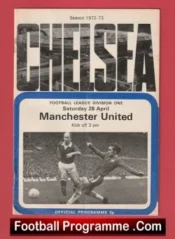 Chelsea v Manchester United 1973 – Bobby Charlton Final Game Man Utd Signed