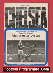 Chelsea v Manchester United 1973 – Bobby Charlton Final Game Man Utd Signed
