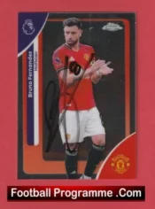 Manchester United Bruno Fernandes Autograph Signed Football Card Man Utd