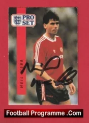 Manchester United Neil Webb Autograph Signed Football Card Man Utd