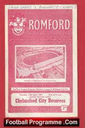 Romford v Chelmsford City 1962 – Reserves Game