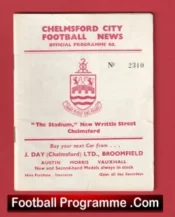 Chelmsford City v Romford 1962 – Football Programmes