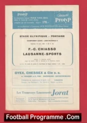 Chiasso v Luzern 1961 – Zurich Switzerland Football Programmes