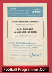 Chiasso v Luzern 1961 – Zurich Switzerland Football Programmes