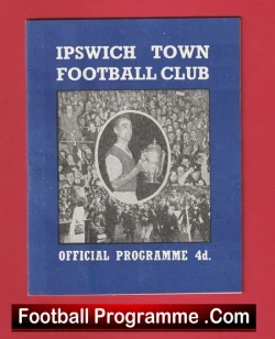 Blue Ipswich Town Football Club official programme cover, featuring a central circular photo and the caption 'Official Programme 4d' on a blue background.