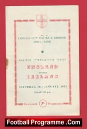 England v Ireland 1953 – Lincoln City FC Amateur International