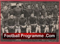 Vintage black-and-white group photo of a football team posing in their kits, with a red banner reading 'Football Programme .Com' across the bottom.