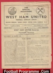 West Ham United v Fulham 1952 – Reserves Match