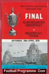 Almondsbury Greenway v Billericay Town 1979 – Vase Cup Final Programme