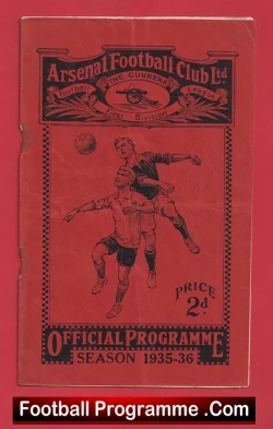 Arsenal v Manchester City 1935 - 1930s Football Programmes + Matt Busby - football programme