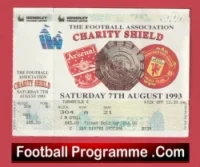 Arsenal v Manchester United 1993 – Charity Shield Match Ticket