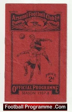 Arsenal v Preston 1938 - 1930s Football Programme - football programme