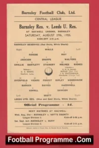 Barnsley v Leeds United 1955 – Reserves Match Central League