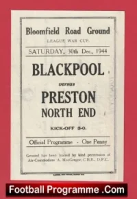 Blackpool v Preston 1944 – War Time Football