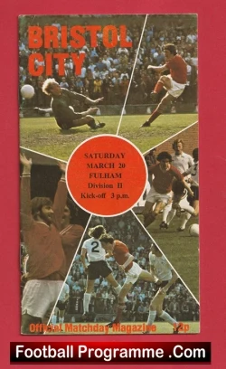 Bristol City v Fulham 1976 - football programme