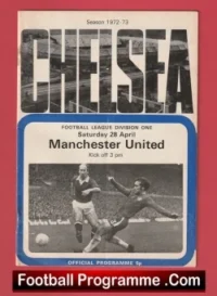 Chelsea v Manchester United 1973 – Bobby Charlton Final Game Man Utd Signed