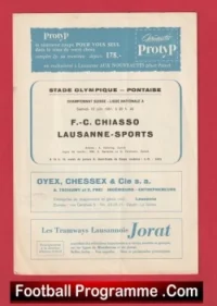 Chiasso v Luzern 1961 – Zurich Switzerland Football Programmes