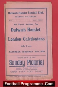 Dulwich Hamlet v London Caledonians 1935 – 1930s Old Programmes